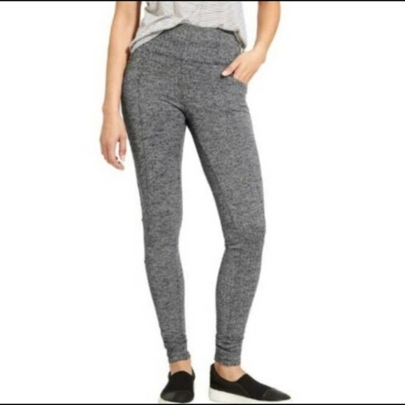 Athleta Women’s Leggings Herringbone Metro High Waisted Cropped Pockets Small - Picture 2 of 12